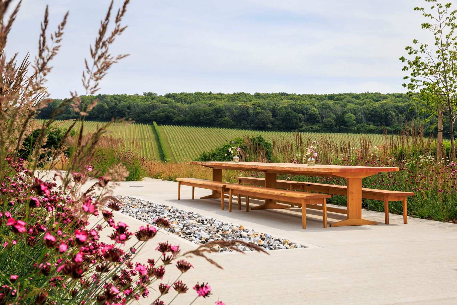 The terrace at Domaine Evremond