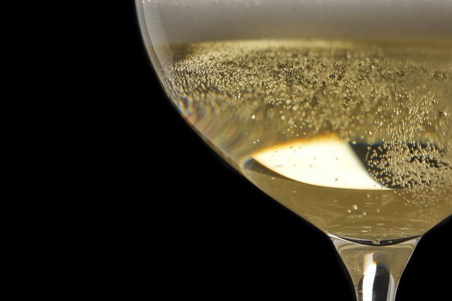 Gusbourne Fifty One Degrees North sparkling wine in a glass