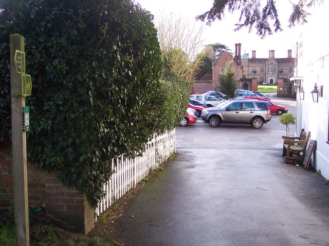 The North Downs Way enters Chilham Square